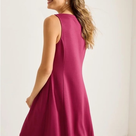 NWT Tommy Bahama Red Darcy Fit and Flare Dress Front Zipper Beet Red W Pockets S - Picture 2 of 10